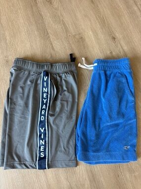 Vineyard Vines Gray Athletic Shorts & Bright Blue Terry Shorts